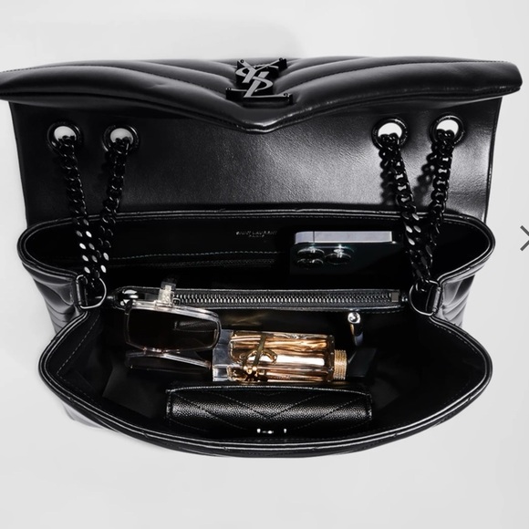 Yves Saint Laurent Black Chevron Shoulder Bag - Picture 15 of 15